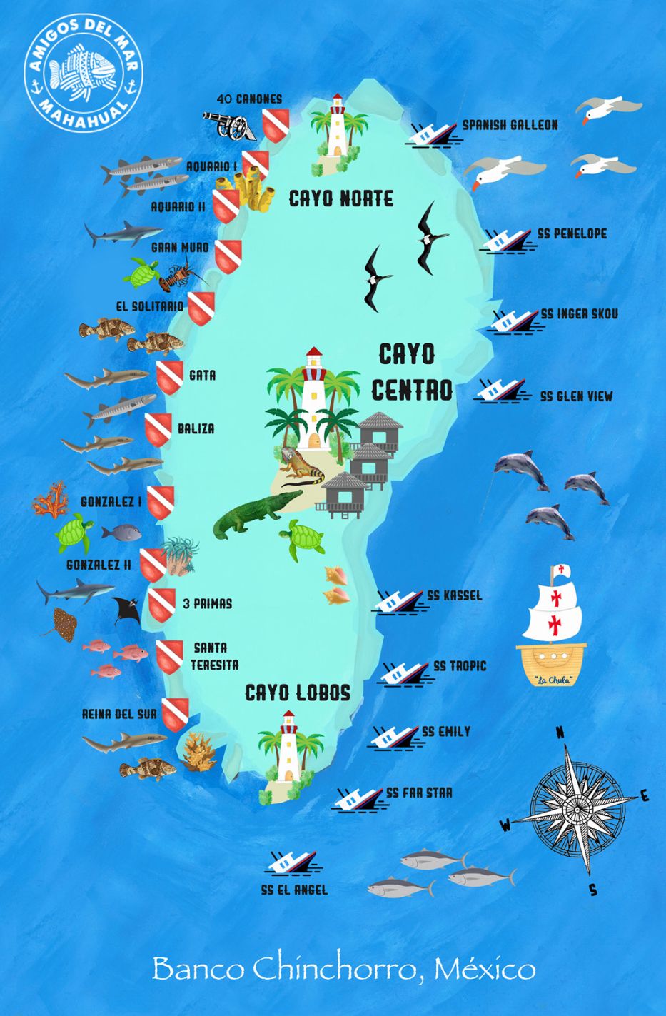 Banco Chinchorro map